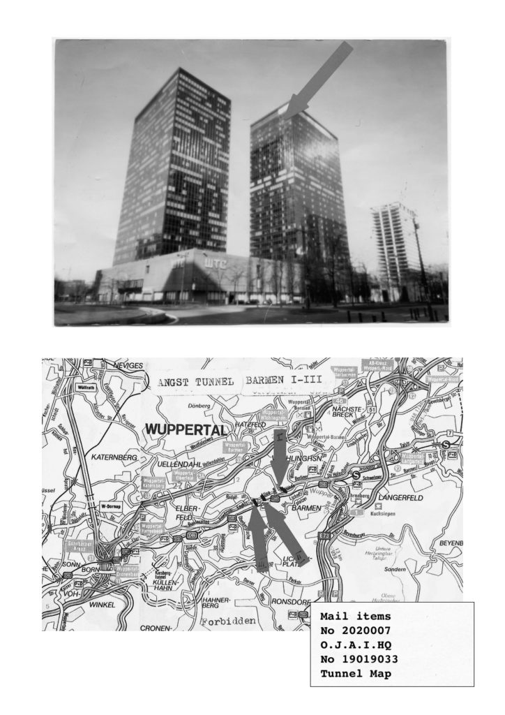 Postcards (2017) Map of pedestrian tunnels and Brussels World Trade Centre